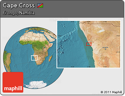 Satellite Location Map of Cape Cross