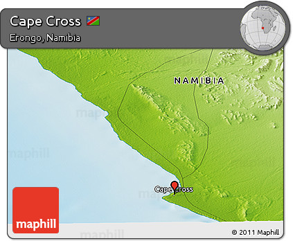 Physical Panoramic Map of Cape Cross