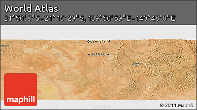 Satellite Panoramic Map of the Area around 21° 33' 19" S, 140° 19' 29" E