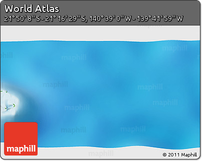Physical 3D Map of the Area around 21° 33' 19" S, 140° 10' 30" W