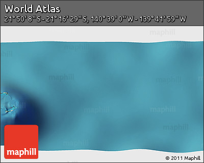 Satellite 3D Map of the Area around 21° 33' 19" S, 140° 10' 30" W