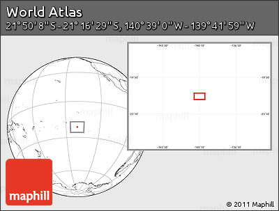 Blank Location Map of the Area around 21° 33' 19" S, 140° 10' 30" W