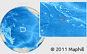 Shaded Relief Location Map of the area around 21° 33' 19" S, 140° 10' 30" W
