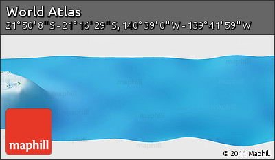 Physical Panoramic Map of the Area around 21° 33' 19" S, 140° 10' 30" W