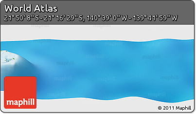 Physical Panoramic Map of the Area around 21° 33' 19" S, 140° 10' 30" W
