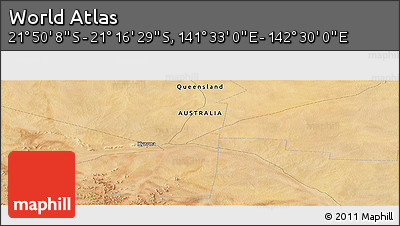 Satellite Panoramic Map of the Area around 21° 33' 19" S, 142° 1' 30" E