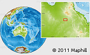 Physical Location Map of the area around 21° 33' 19" S, 143° 43' 29" E