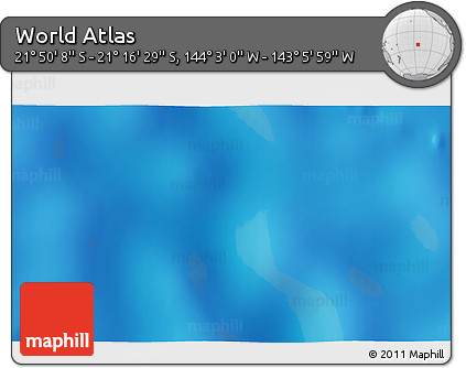 Physical 3D Map of the Area around 21° 33' 19" S, 143° 34' 29" W