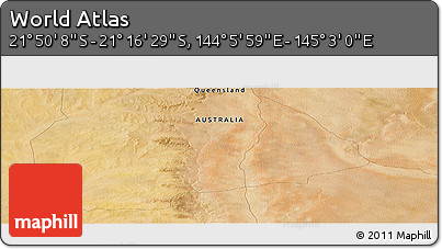Satellite Panoramic Map of the Area around 21° 33' 19" S, 144° 34' 29" E