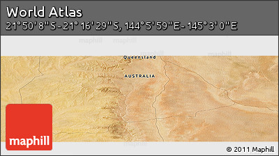 Satellite Panoramic Map of the Area around 21° 33' 19" S, 144° 34' 29" E