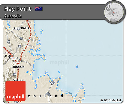 Shaded Relief Map of Hay Point