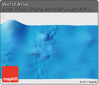Physical 3D Map of the Area around 21° 33' 19" S, 150° 22' 30" W