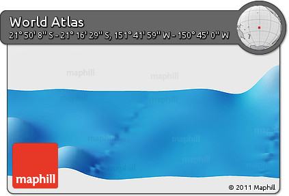 Shaded Relief Panoramic Map of the Area around 21° 33' 19" S, 151° 13' 29" W