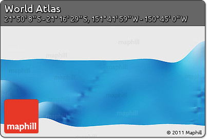 Shaded Relief Panoramic Map of the Area around 21° 33' 19" S, 151° 13' 29" W