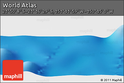 Shaded Relief Panoramic Map of the Area around 21° 33' 19" S, 151° 13' 29" W