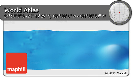 Shaded Relief Panoramic Map of the Area around 21° 33' 19" S, 152° 4' 29" W