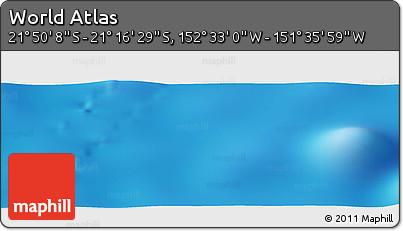 Shaded Relief Panoramic Map of the Area around 21° 33' 19" S, 152° 4' 29" W