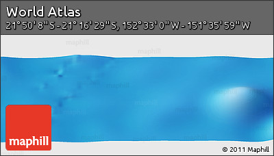 Shaded Relief Panoramic Map of the Area around 21° 33' 19" S, 152° 4' 29" W