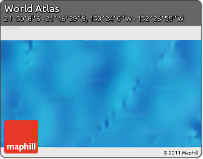 Physical 3D Map of the Area around 21° 33' 19" S, 152° 55' 30" W