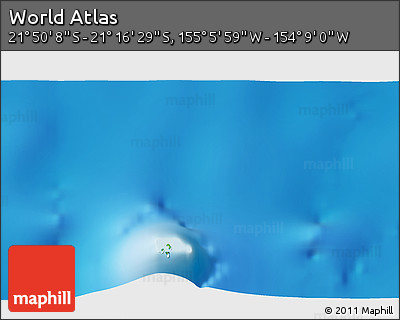 Physical 3D Map of the Area around 21° 33' 19" S, 154° 37' 30" W