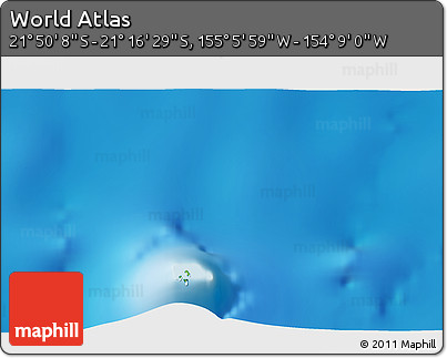 Physical 3D Map of the Area around 21° 33' 19" S, 154° 37' 30" W