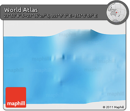 Physical 3D Map of the Area around 21° 33' 19" S, 155° 37' 30" E