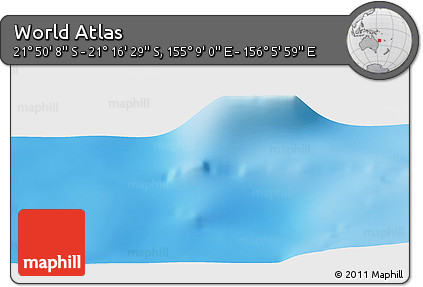 Physical Panoramic Map of the Area around 21° 33' 19" S, 155° 37' 30" E