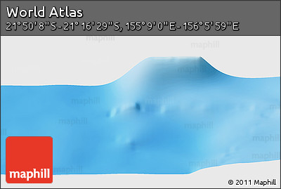 Physical Panoramic Map of the Area around 21° 33' 19" S, 155° 37' 30" E
