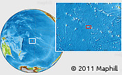 Physical Location Map of the area around 21° 33' 19" S, 155° 28' 29" W