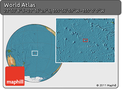 Satellite Location Map of the Area around 21° 33' 19" S, 155° 28' 29" W