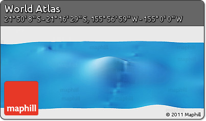 Physical Panoramic Map of the Area around 21° 33' 19" S, 155° 28' 29" W