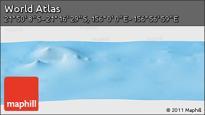 Physical Panoramic Map of the Area around 21° 33' 19" S, 156° 28' 29" E