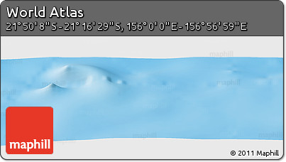 Physical Panoramic Map of the Area around 21° 33' 19" S, 156° 28' 29" E