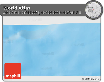 Shaded Relief 3D Map of the Area around 21° 33' 19" S, 157° 19' 29" E