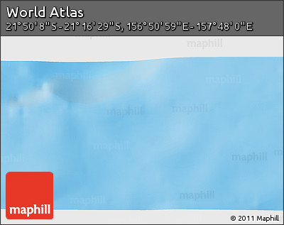 Shaded Relief 3D Map of the Area around 21° 33' 19" S, 157° 19' 29" E