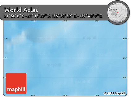 Physical Map of the Area around 21° 33' 19" S, 157° 19' 29" E