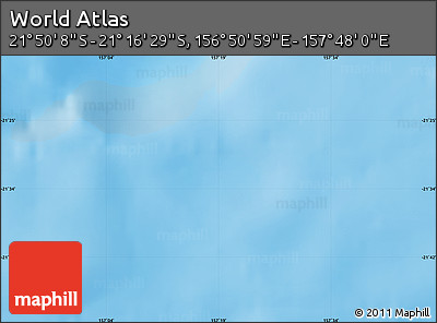 Physical Map of the Area around 21° 33' 19" S, 157° 19' 29" E