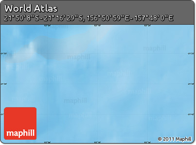 Physical Map of the Area around 21° 33' 19" S, 157° 19' 29" E