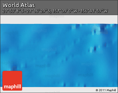 Physical 3D Map of the Area around 21° 33' 19" S, 157° 10' 30" W