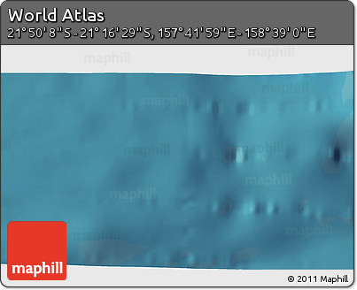 Satellite 3D Map of the Area around 21° 33' 19" S, 158° 10' 30" E