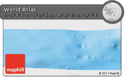 Physical Panoramic Map of the Area around 21° 33' 19" S, 158° 10' 30" E
