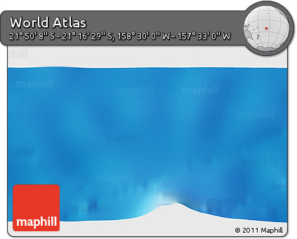 Physical 3D Map of the Area around 21° 33' 19" S, 158° 1' 30" W