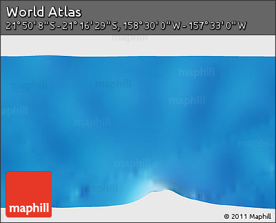 Physical 3D Map of the Area around 21° 33' 19" S, 158° 1' 30" W
