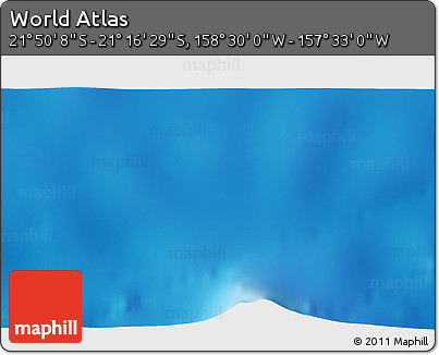Physical 3D Map of the Area around 21° 33' 19" S, 158° 1' 30" W