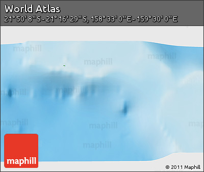 Physical 3D Map of the Area around 21° 33' 19" S, 159° 1' 30" E