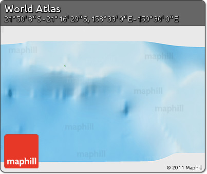 Physical 3D Map of the Area around 21° 33' 19" S, 159° 1' 30" E