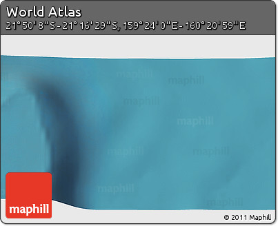 Satellite 3D Map of the Area around 21° 33' 19" S, 159° 52' 30" E