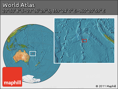 Satellite Location Map of the Area around 21° 33' 19" S, 159° 52' 30" E