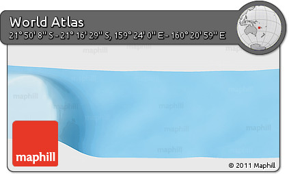 Physical Panoramic Map of the Area around 21° 33' 19" S, 159° 52' 30" E