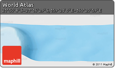 Physical Panoramic Map of the Area around 21° 33' 19" S, 159° 52' 30" E